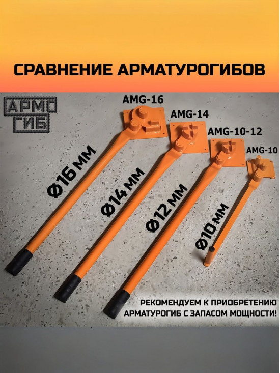 Армогиб АМГ-10-12 ручной станок для гибки арматуры диаметром от 6 мм до 12 мм включительно/АРМОГИБ AMG1012